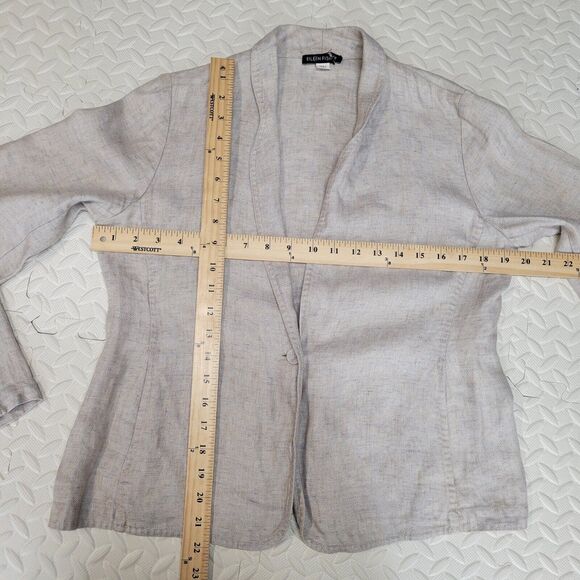 Eileen Fisher Lightweight Cardigan Jacket Size Small Linen Viscose Neutral Beige - Picture 4 of 8